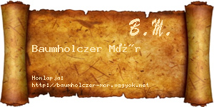 Baumholczer Mór névjegykártya
